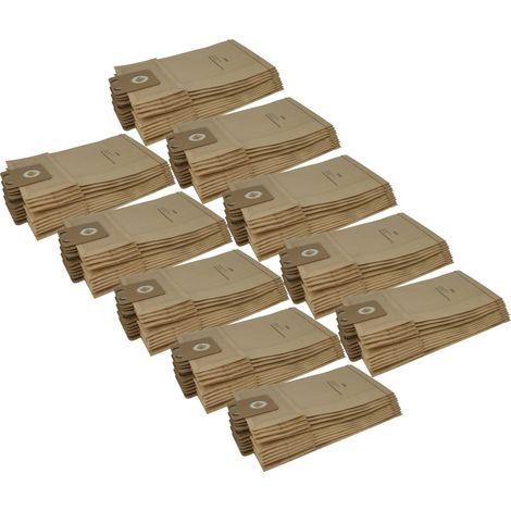 vhbw 100x Vacuum Cleaner Bag compatible with Nilfisk VP700, VP500, VP400 Vacuum Cleaner, 45.3 cm x 22.7 cm, Brown