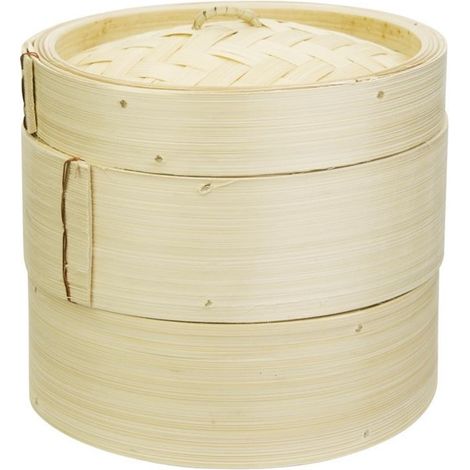 Cuiseur Vapeur en Bambou 152 mm - Vogue - Lot de 2 Avec 1 Couvercle (1/5)