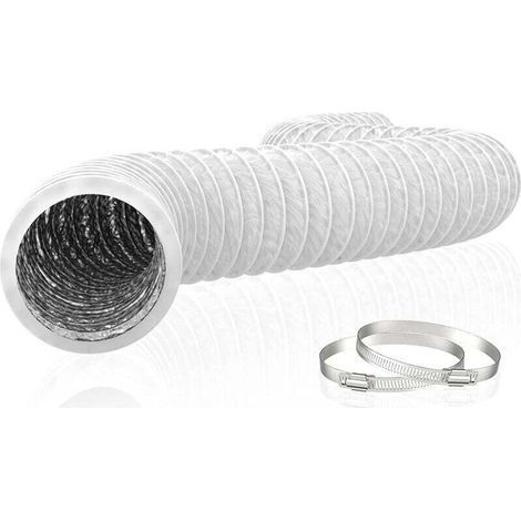 150 mm flexibler PVC-Aluminium-Abluftschlauch, 6 m – Geräuscharmer Lüftungsschlauch für Abluftanlagen und Klimaanlagen – Temperaturbeständig von -30 °C bis 150 °C – 150 mm, 6 m (1/5)