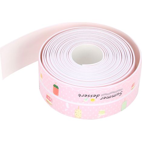 Bande d'étanchéité étanche en PVC pour joints de plaques de cuisson et toilettes, ruban adhésif pour cuisine et salle de bain, couleur crème glacée, 38 mm x 3,2 m (1/5)