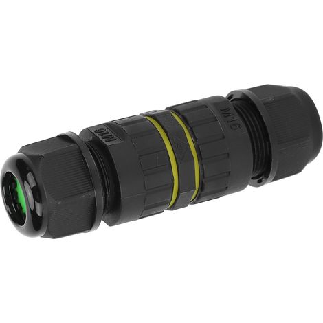 Connecteur étanche M16-3P IP68 pour câbles électriques extérieurs, 3 pôles, section 0.5‑1.5 mm², diamètre 3.5‑7mm
