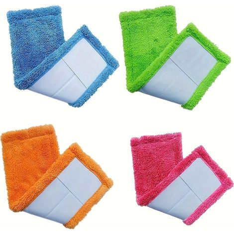 Paquete de 4 cabezales de trapeador de vellón coral, almohadillas de repuesto altamente absorbentes y duraderas para la limpieza del hogar. (1/5)