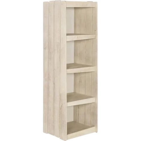 Bibliothèque enfant en pin blanc vieilli avec 4 niches - RECRE 4237 (1/2)