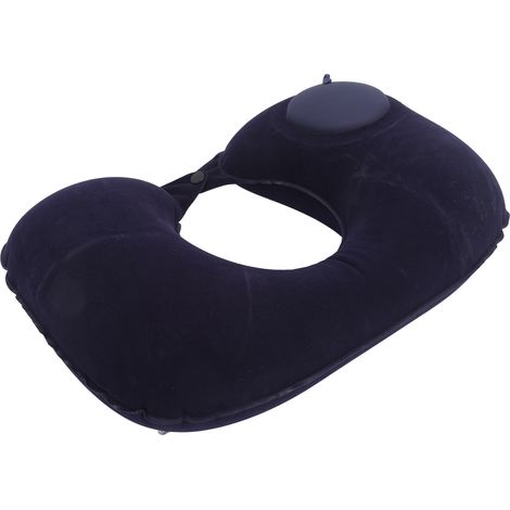 Coussin de pression gonflable en forme de U pour appui-tête souple et protection cervicale, pour voiture, bureau, avion (bleu marine) (1/5)