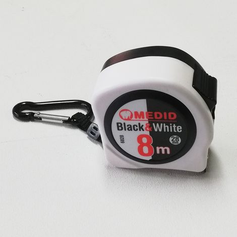 Medid 8mt flessometro tascabile black & white