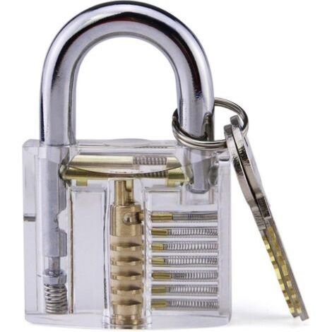 BUNTHAUS Cadenas entraînement coupe transparent kit crochets serrurier débutant (1/5)