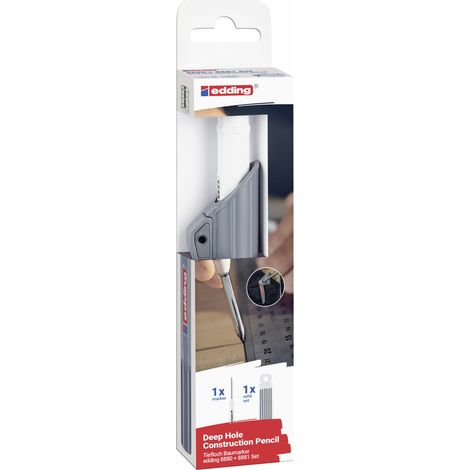 edding 8880 Tieflochmarker-Set mit Nachfüllminen 16,6 cm grau (1/2)