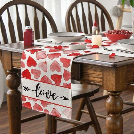 Nappe de table lavable et résistante pour la Saint-Valentin - Grande taille - Style 3 (1/4)