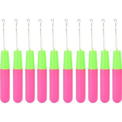 Lot de 10 aiguilles à crocheter pour tresses et dreadlocks, outil de pose d'extensions capillaires, passe-fil pour cheveux (1/5)