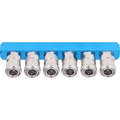 Distributeur d'air G1/4, répartiteur pneumatique droit avec raccord SML-6, collecteur pour tuyau (1/5)