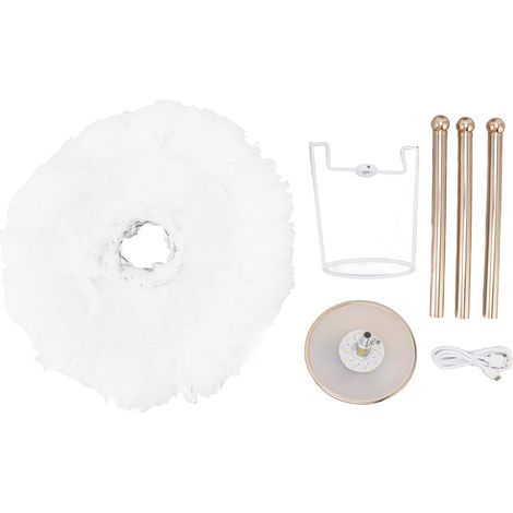 Lampe de Table en plumes, couleur réglable, luminosité, Rechargeable, contrôle tactile, décoration, veilleuse blanche (1/5)