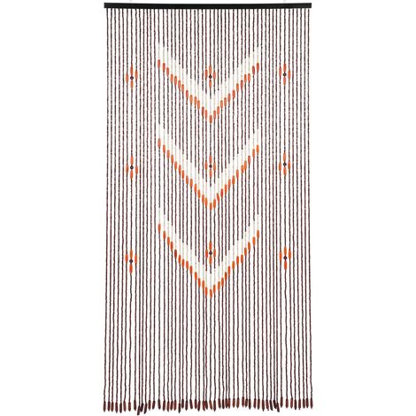 Cortina de cuentas de bambú, mosquitera para puerta de balcón, color café chino, forma de V - 190 x 90 cm (1/5)