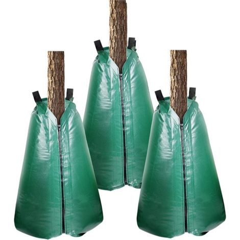 JSSEVN - Paquete de 3 bolsas de riego de liberación lenta para árboles - Bolsa de riego por goteo para árboles recién plantados o establecidos - Paquete de 3 (1/5)