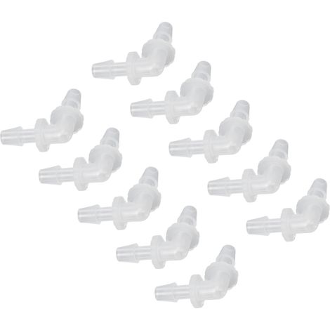 Lot de 10 raccords coude tuyau 90° adaptateur type L égal diamètre PE 4,8mm pour pompe silicone (1/5)