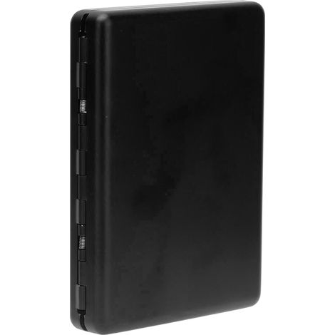 Étui à cigarettes en alliage d'aluminium, durable et élégant, finition brillante, parfait pour les voyages et activités en plein air, couleur noire. (1/5)