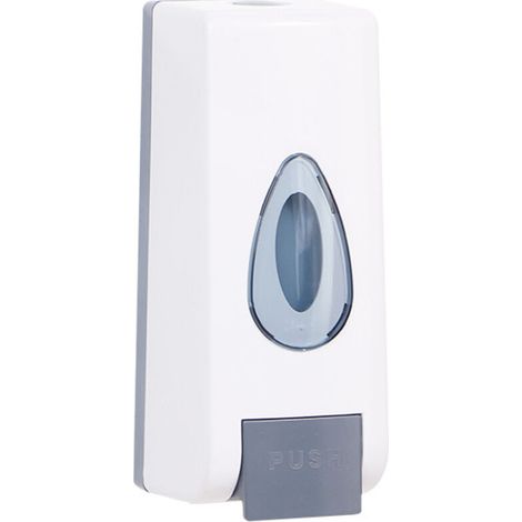 Manueller Seifenspender (360 ml), Wandmontierter Einzelkopf-Flüssigseifenspender, Shampoo-Spender, Duschgel-Spender fürs Badezimmer, Halter für Flüssigshampoo (Weiß)