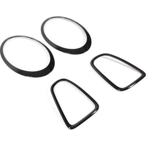 XVX – Lot de 4 garnitures de protection de phare arrière noir brillant – Compatibles Mini R56 R57 R58 R59 Cooper S JCW 2007-2015 – Installation facile