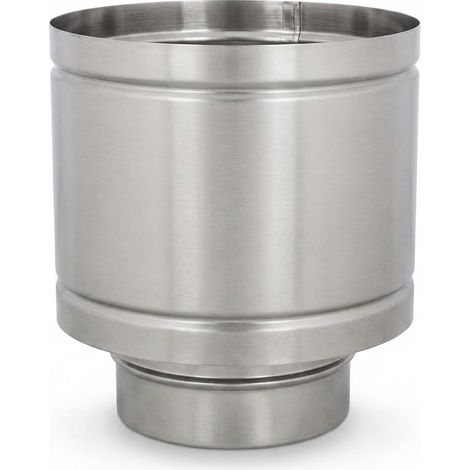 MAKA Comignolo Terminale a Botte Tondo, Cappello Camino Antipioggia in Acciaio Inox, per Espulsione Fumi Legna, Metano e Gasolio Ø 300 mm (1/5)