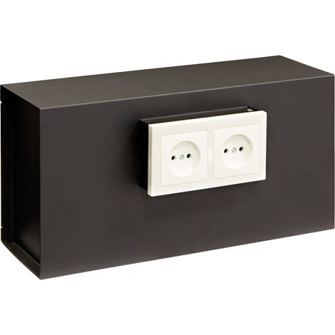 ARREGUI Socket Caja fuerte camuflada tras placa de enchufes, Caja fuerte empotrable en pared, Caja de seguridad camuflada, Caja fuerte invisible, 2 enchufes 23000W-S1