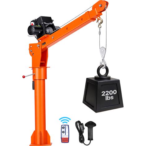 VEVOR Gru Elettrica per Pickup Portata Massima 998 kg con Verricello 12V, Gru con Braccio Telescopico Girevole 360°, Acciaio Zincato, Pieghevole per Cassone, per Macchinari e Carichi Pesanti (1/5)