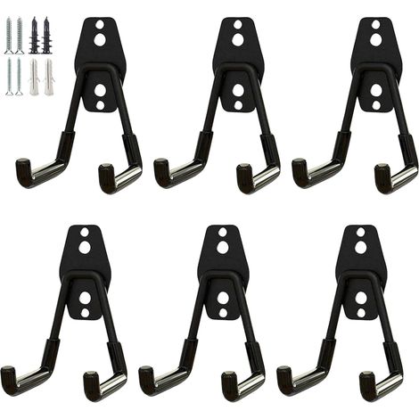 Crochets robustes pour garage, crochets utilitaires de rangement, organiseur de rangement pour outils de jardin, crochets muraux en acier (Petit crochet en U) (1/5)