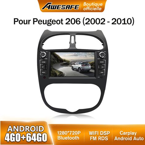 AWESAFE 4G Autoradio Android 13 pour Peugeot 206 (2002-2010) 4Go+64Go avec 7'' Écran Tactile GPS Carplay Android Auto Bluetooth (1/5)