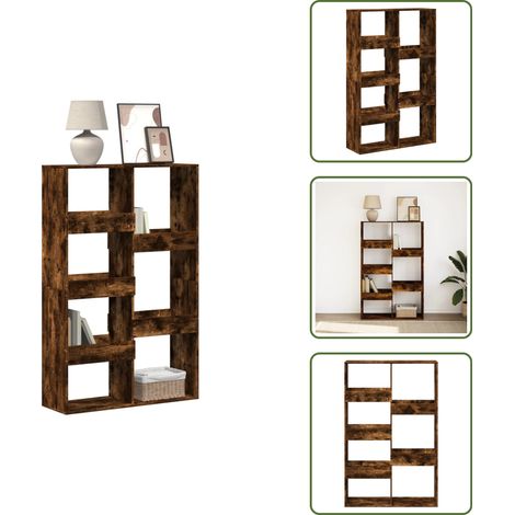 Bücherregal Räuchereiche 100x33x155,5 cm Holzwerkstoff - Bücherregal - Bücherregale - Treppenregal - Stufenregal (1/5)