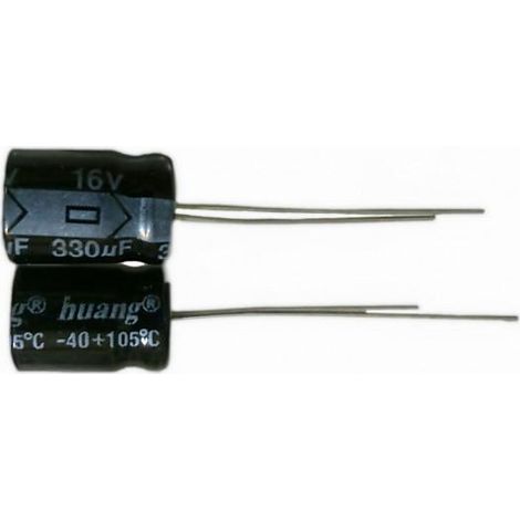 Condensateur électrolytique 330uf 16v 105º 8x12mm 330mf16v105/rd