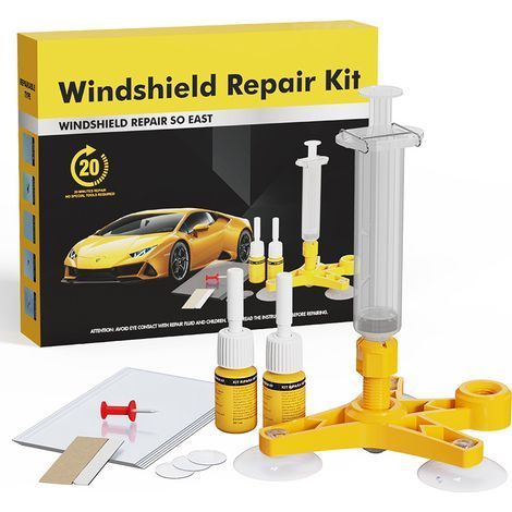 Générique Kit de Réparation pour Pare-Brise Fissuré - Solution Rapide pour Verre - Kit de Réparation d'Éclats de Vitre,pour Voiture Automobile Fenêtre Rayure Miroir Peinture Pare-Brise (1/5)