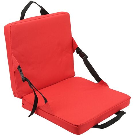 Sedia pieghevole da esterno Ulisem, con schienale da stadio e da spiaggia e cuscino in morbida spugna (rosso) (1/4)