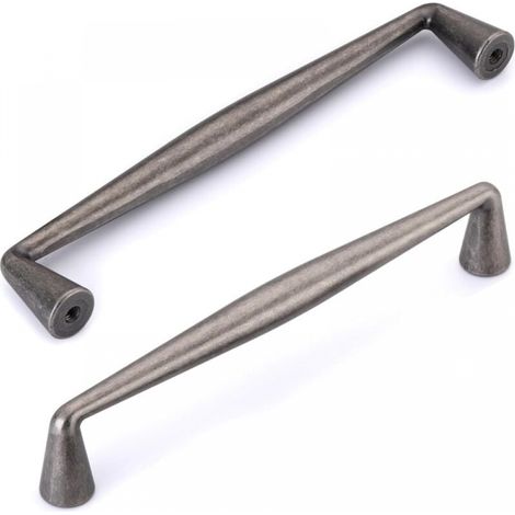 96 mm Küchenschrankgriffe, 6er-Set antiksilberne Küchenschrankgriffe, Vintage-Möbelgriffe