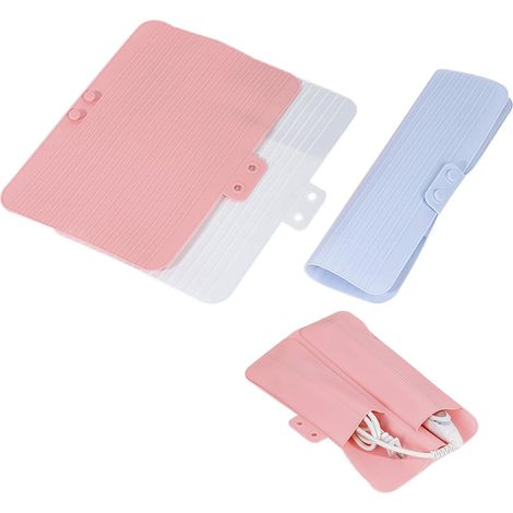 Confezione da 3 sacchetti in silicone resistenti al calore - Adatti per piastre e arricciacapelli - Con cuscinetti isolanti termici (1/5)