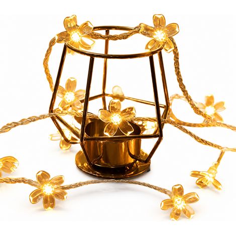 Guirlande Lumineuse LED Fleurs de Cerisier, Blanc Chaud, 80 LED, Alimentation USB et Piles, Décoration et Camping (1/5)