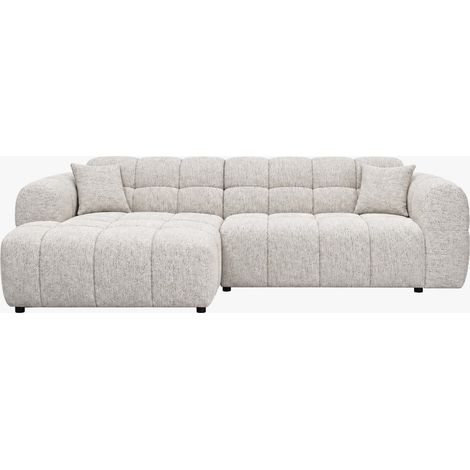 RUBY Canapé d'angle en tissu beige - Angle gauche (1/5)