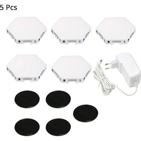 pièces lampe quantique modulaire lampe à LED éclairage tactile sensible hexagonale veilleuse lampes hexagonale applique murale (1/5)