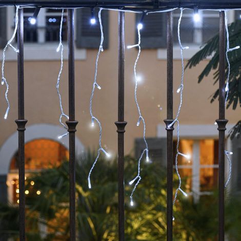 Guirlande stalactites solaire 8m blanc pur (1/3)