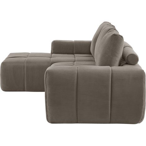 Sofa d'angle moderne en velours côtelé avec coussins amovibles, sans montage (1/5)