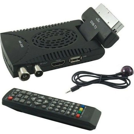 DECODER DIGITALE TERRESTRE MINI DTV DVB T2 HDMI SCART 180 USB 333 TELECOMANDO