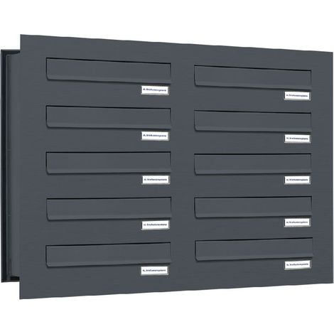 10er Briefkastenanlage für Mauerdurchwurf RAL 7016 Anthrazit (1/5)