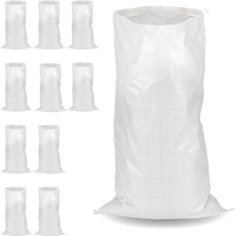 Flandria 10 Sacs à Gravats Polypropylène 55x95 cm, Résistant (55Kg) et Réutilisable, Pour Chantier, sable, terre, graviers, Déchets Verts (1/5)