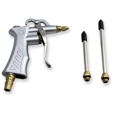 Pistolet de soufflage d'air industriel avec buse réglable en laiton, 8-14 pouces et 2 extensions de débit d'air en acier, pistolet de soufflage de poussière d'outil d'air à haut volume pour les access (1/5)
