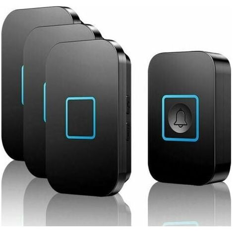 KZQ – Sonnette sans fil 400m IP55 – 3 récepteurs enfichables – 60 mélodies – 5 niveaux de volume – Installation sans câblage (1/4)