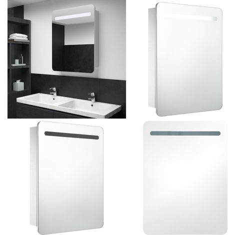 Mueble de baño con espejo LED 60x11x80 cm - Espejo LED - Armario de tocador