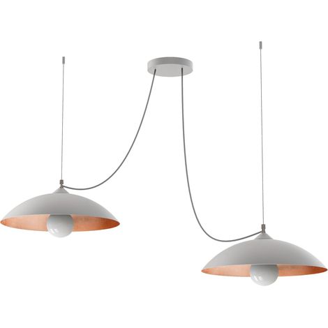 LUMICOM DREAM Sospensione, 2X E27, max 42W, metallo, bianco opaco/foglia rame, D.40cm (1/4)