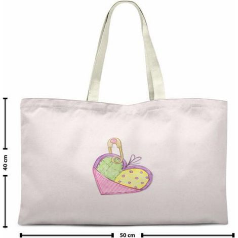 Sac Shopping - Coton - 70 x 50 cm - Rose - Anses 30 cm - 1 Pièce (1/2)