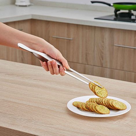 Pince longue en acier inoxydable pour barbecue, steak et aliments, outil de cuisine pour restaurant (1/5)