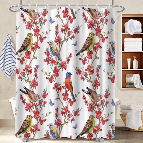 Rideau douche imperméable polyester 180x180 tissu respirant séparation douche pour idée cadeau pour pendaison de crémaillère (1/5)