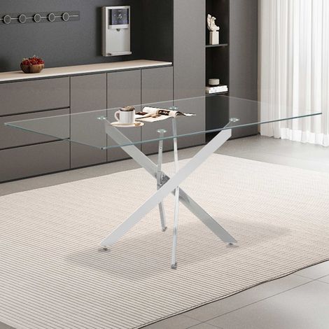 Table de salle à manger Lasi 160 x 90 x 77 cm Design en verre (1/5)