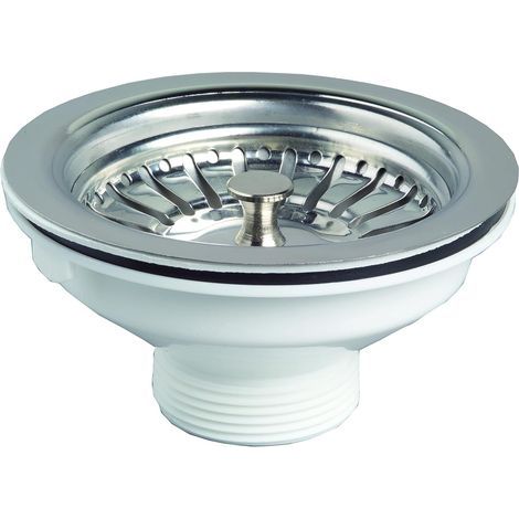 Bonde à panier pour évier simple (Product size : 114MM mm), blanc (1/5)
