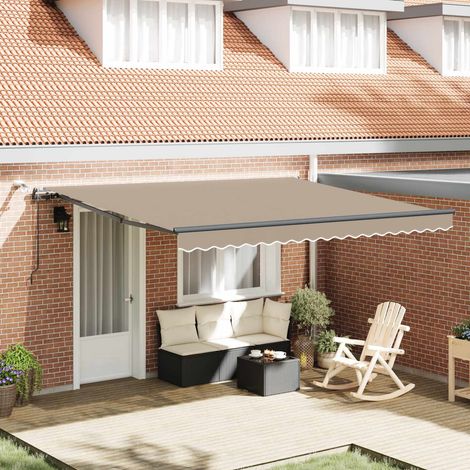 Tela de toldo Beige 400 x 350 cm Poliéster